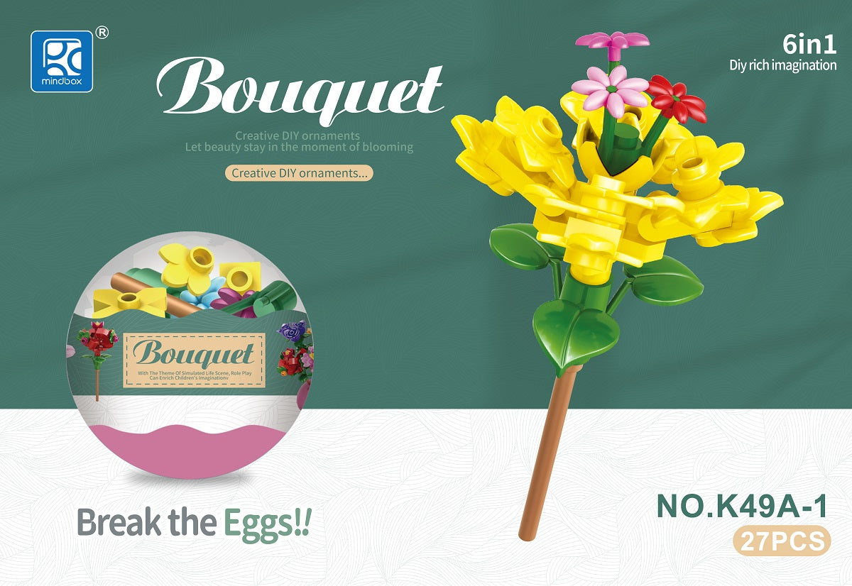 Build Your Own Creative Bricks Flowers Design Innovative  Party Gift
