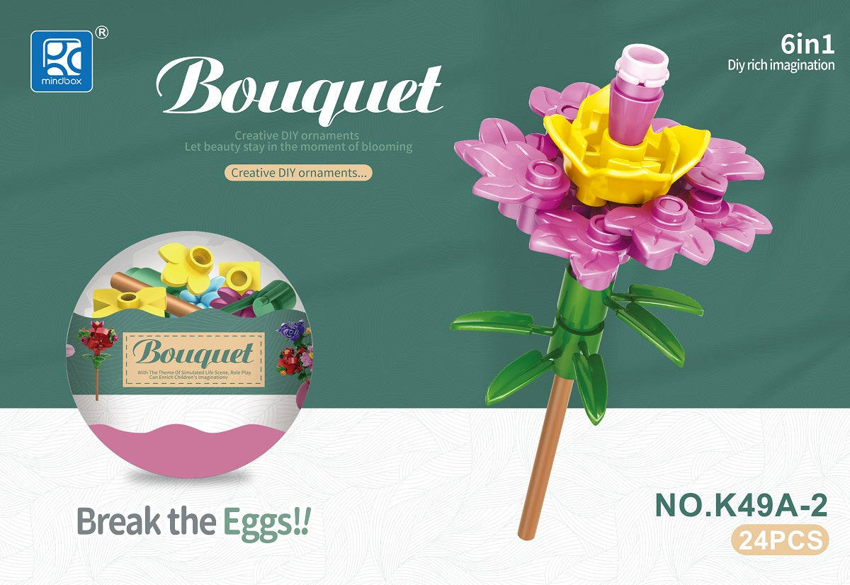 Build Your Own Creative Bricks Flowers Design Innovative  Party Gift
