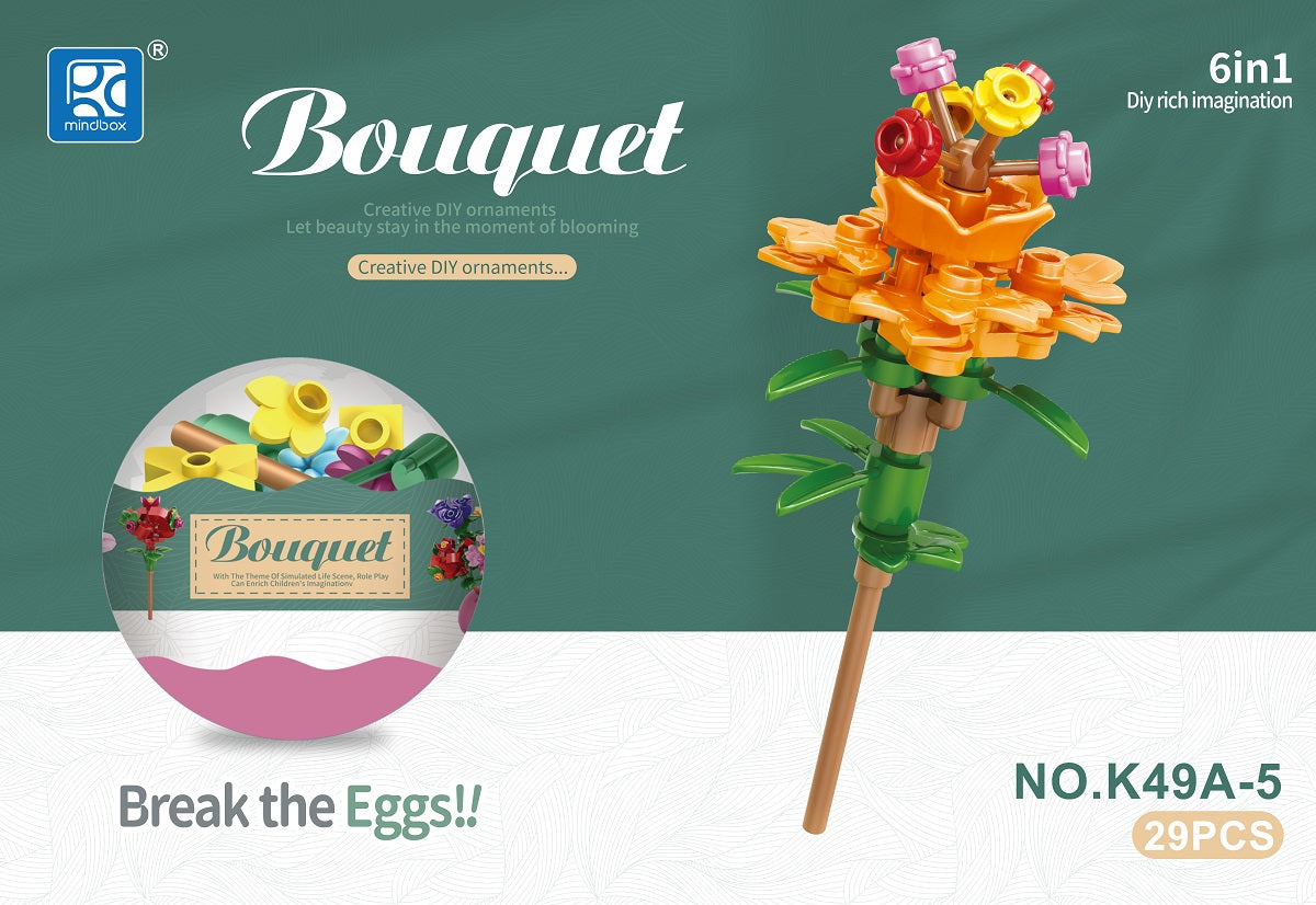 Build Your Own Creative Bricks Flowers Design Innovative  Party Gift