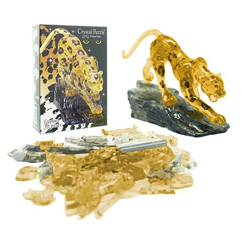Jigsaw Puzzle Play N Learn 3D Crystal Puzzle Leopard Brown