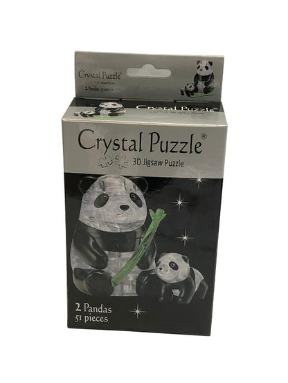 Play N Learn 3D Crystal Puzzle Panda & Baby Set | STEM Jigsaw Brain Teaser