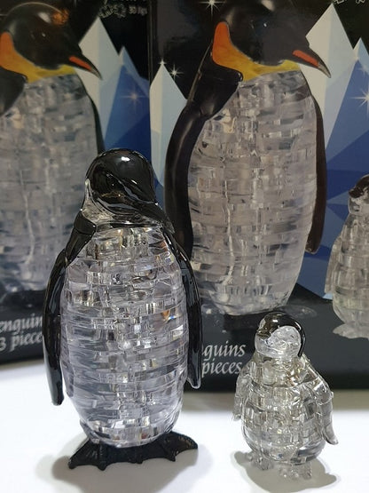 Play N Learn 3D Crystal Puzzle Penguin Mummy & Baby Gift Set | Jigsaw Brain Teaser & Display Gift