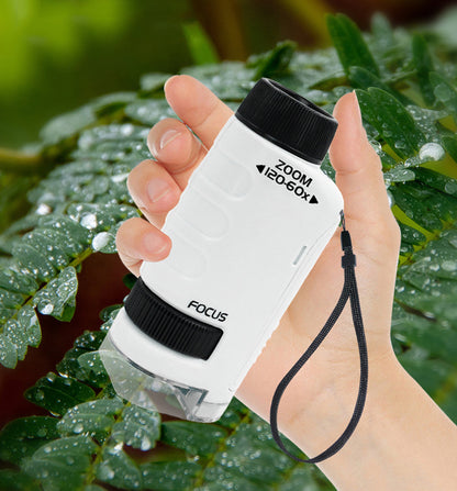 Play N Learn STEM Portable Microscope with 12 Prepared Slides | Science Exploration for Kids (Random Colour)