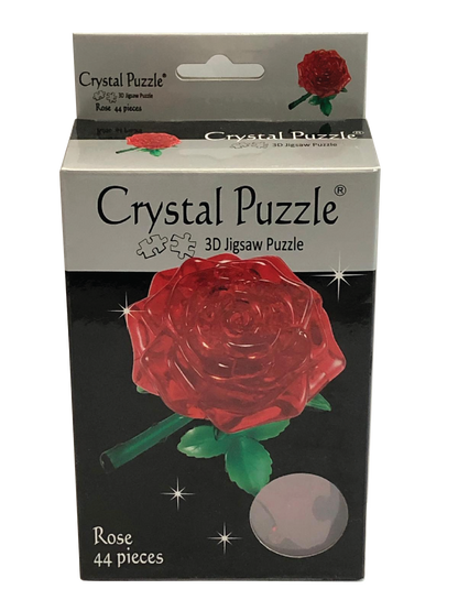 Play N Learn 3D Crystal Puzzle Red Rose | Romantic Gift & Brain Teaser