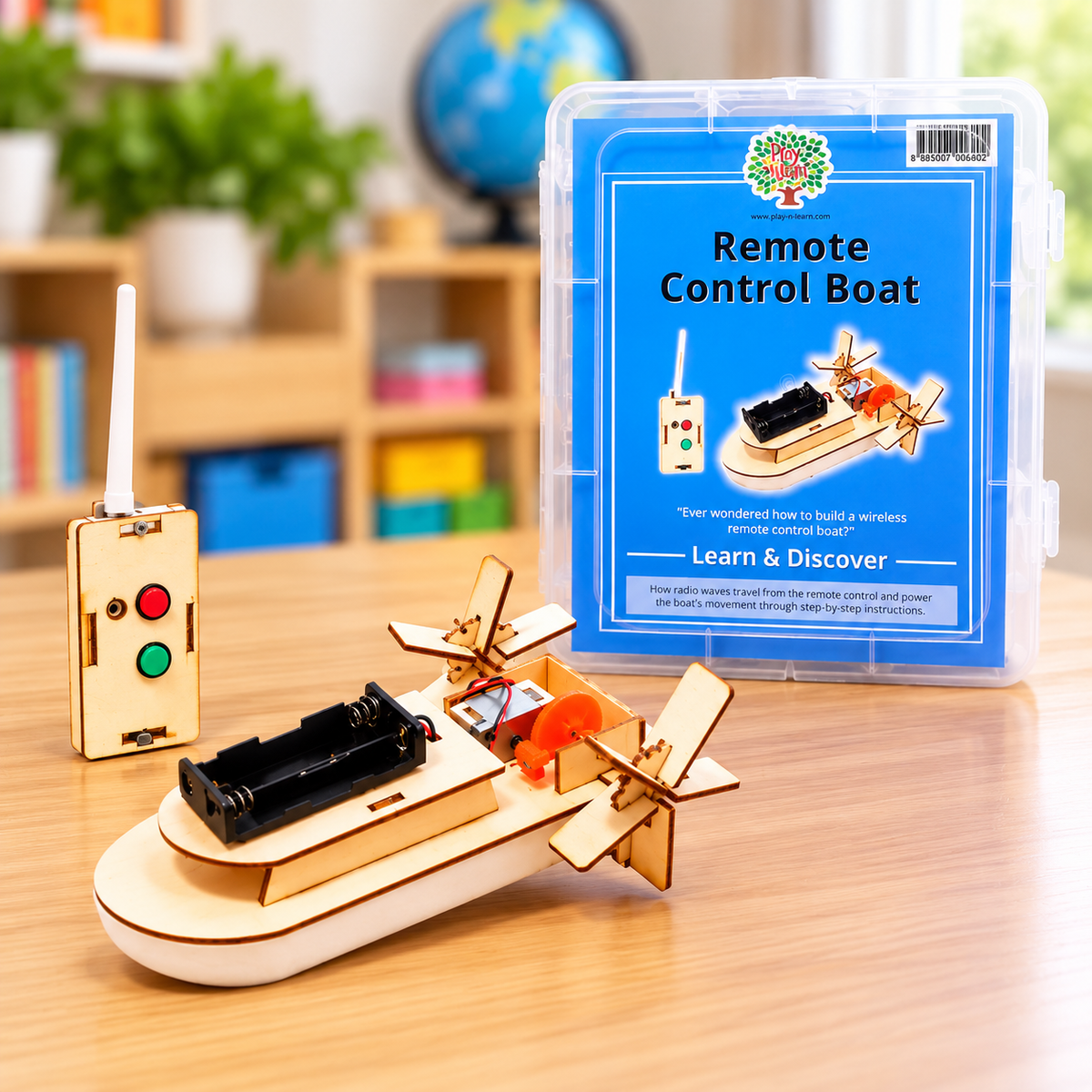 Play N Learn Remote Control Boat Kit | DIY Wireless STEM Science & Engineering Kit for Kids