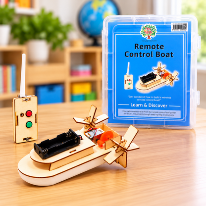 Play N Learn Remote Control Boat Kit | DIY Wireless STEM Science & Engineering Kit for Kids
