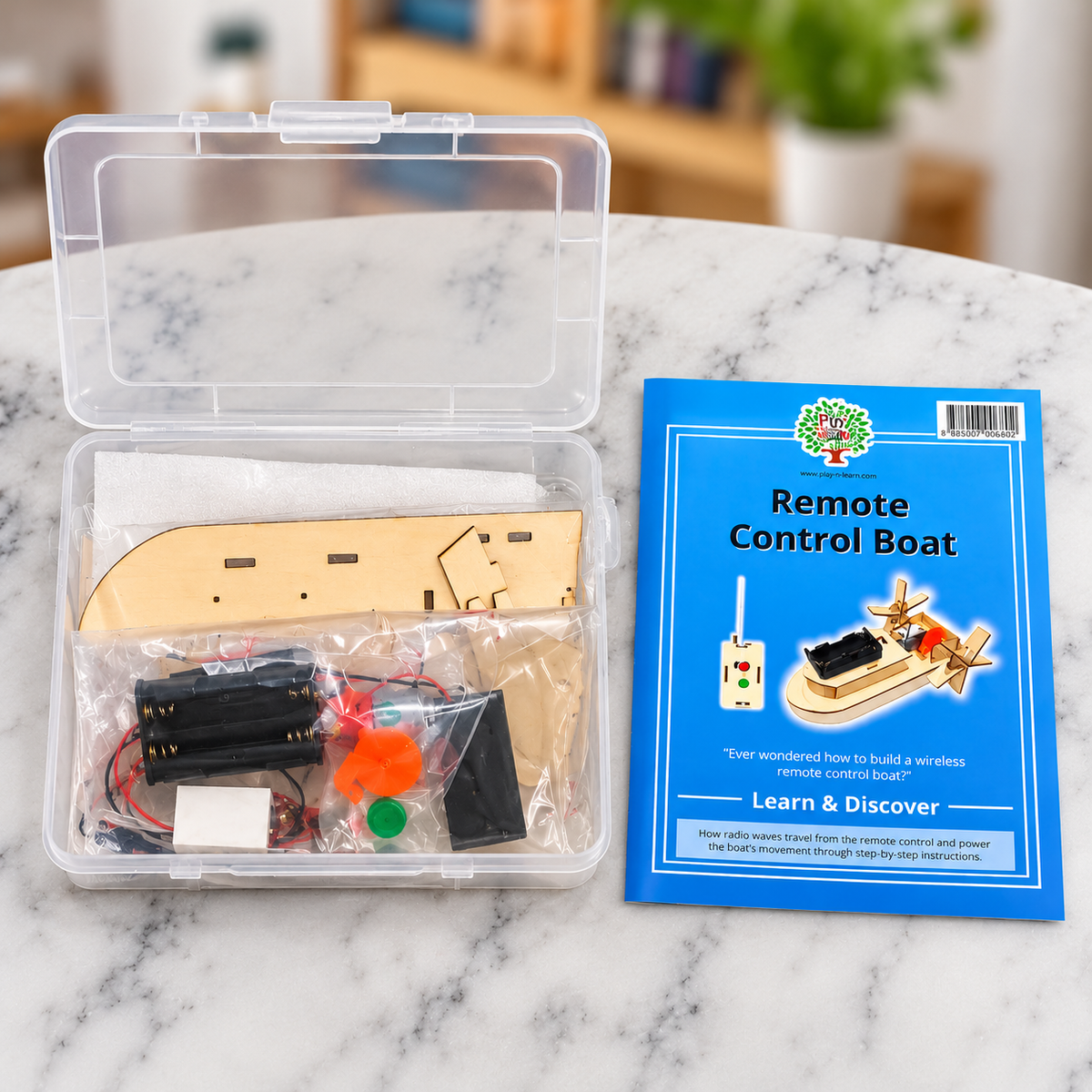 Play N Learn Remote Control Boat Kit | DIY Wireless STEM Science & Engineering Kit for Kids