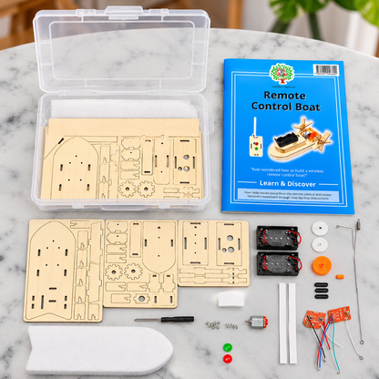 Play N Learn Remote Control Boat Kit | DIY Wireless STEM Science & Engineering Kit for Kids
