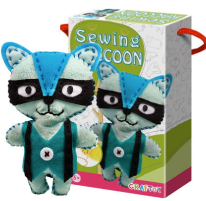 Play N Learn Craft Raccoon Sewing Kit | Learn to Sew Party Fun Gift