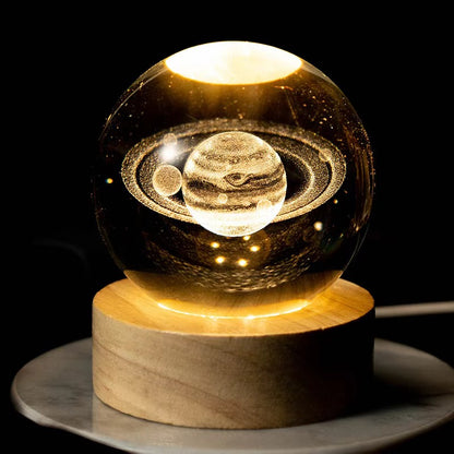 Play N Learn 3D Crystal Ball Lamp Nightlight | Futuristic Artistic Deco Gift