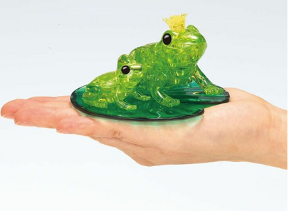 Play N Learn 3D Crystal Puzzle Frog Mummy & Baby Gift Set | Jigsaw Brain Teaser & Display Gift