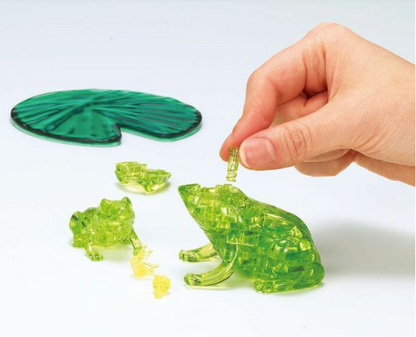 Play N Learn 3D Crystal Puzzle Frog Mummy & Baby Gift Set | Jigsaw Brain Teaser & Display Gift