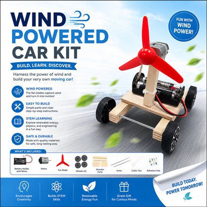 Play N Learn Self-Assembly Wind Powered Car | STEM Renewable Energy Kit