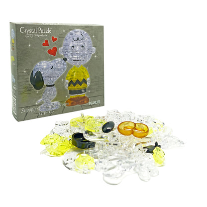 Play N Learn 3D Crystal Puzzle Snoopy and Charlie Brown | Deluxe Jigsaw Brain Teaser & Display Gift