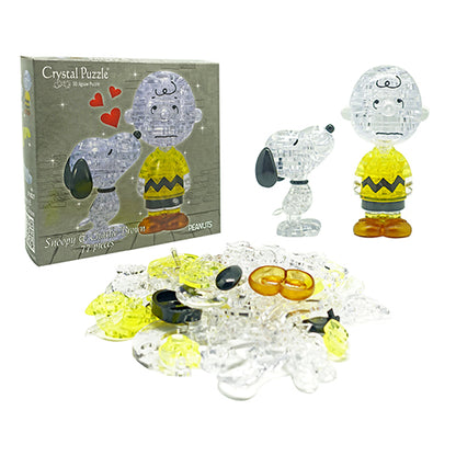 Play N Learn 3D Crystal Puzzle Snoopy and Charlie Brown | Deluxe Jigsaw Brain Teaser & Display Gift