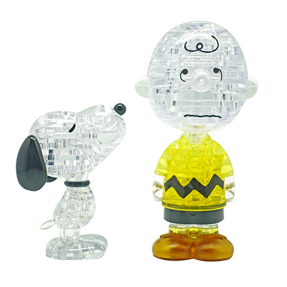 Play N Learn 3D Crystal Puzzle Snoopy and Charlie Brown | Deluxe Jigsaw Brain Teaser & Display Gift