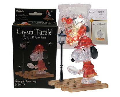 Play N Learn 3D Crystal Puzzle Snoopy Detective | STEM Jigsaw Brain Teaser