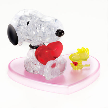 Play N Learn 3D Crystal Puzzle Snoopy Hugs Heart | Valentine & Anniversary Gift Puzzle