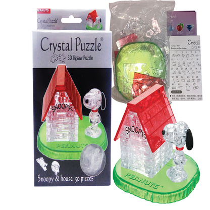 Play N Learn 3D Crystal Puzzle Snoopy With House | Jigsaw Brain Teaser & Display Gift