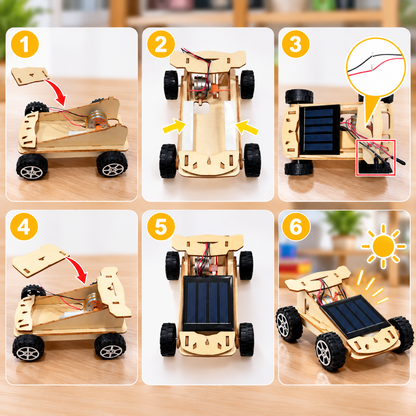 Play N Learn Solar Racing Car Kit | DIY Solar-Powered STEM Science & Engineering Kit for Kids