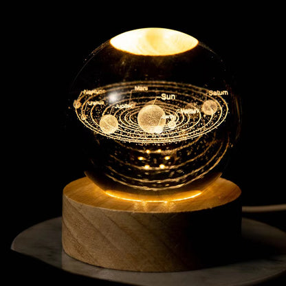 Play N Learn 3D Crystal Ball Lamp Nightlight | Futuristic Artistic Deco Gift