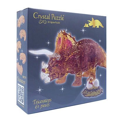 Play N Learn 3D Crystal Puzzle Triceratops | Dinosaur Gift & Brain Teaser