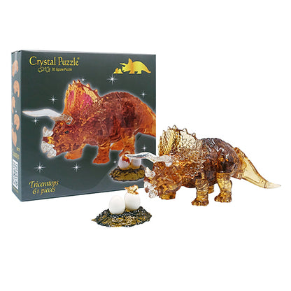 Play N Learn 3D Crystal Puzzle Triceratops | Dinosaur Gift & Brain Teaser