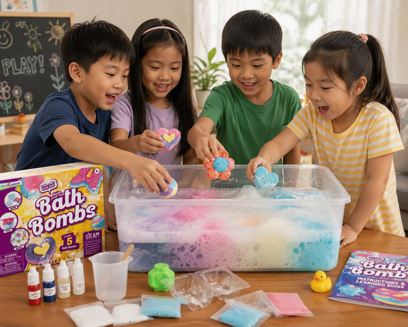 Play N Learn Science Explore Make Your Own Bath Bombs Kit | STEAM Self-Care Science Activity