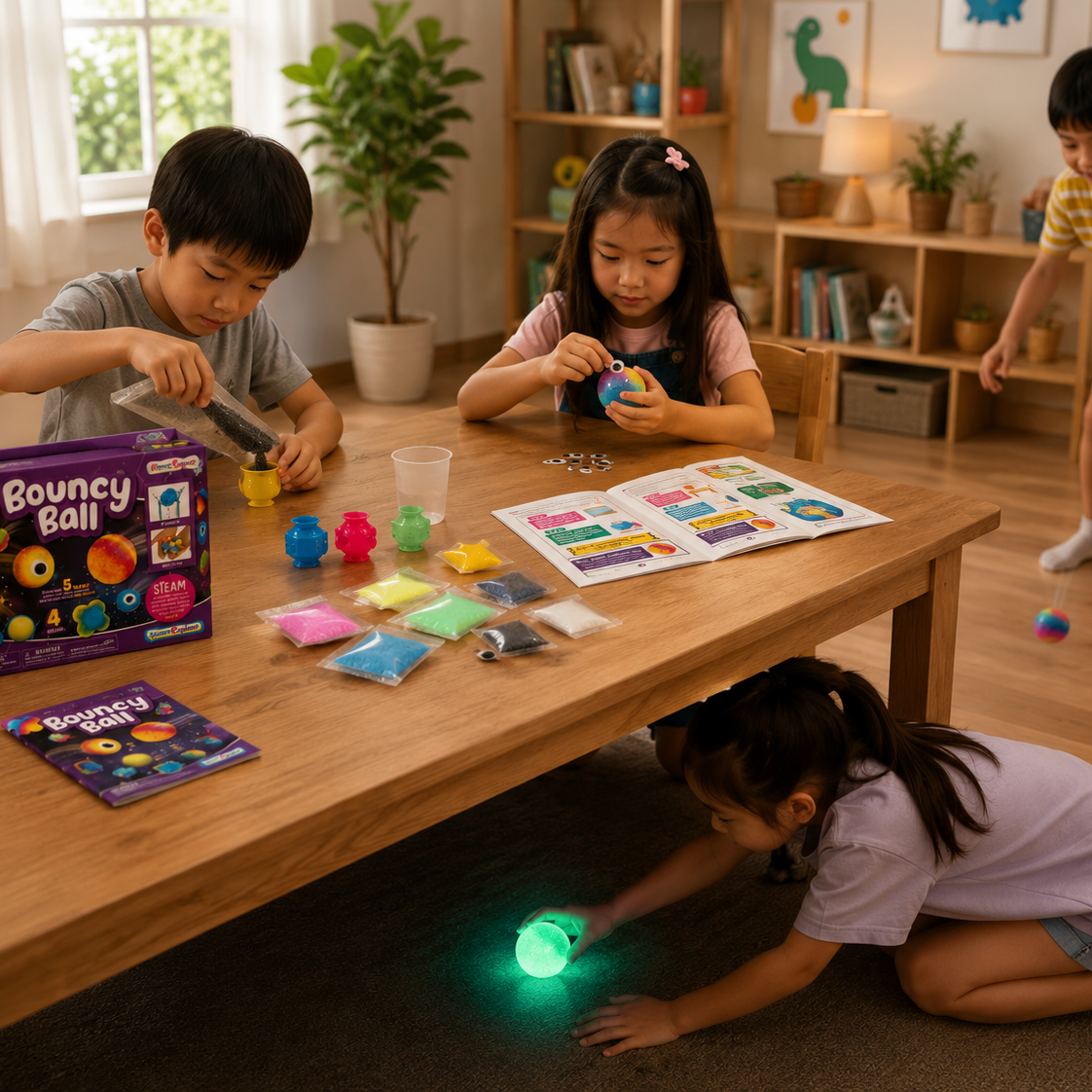 Play N Learn Science Explore Make Your Own Glow in the Dark Bouncy Ball Kit | STEAM Craft Activity