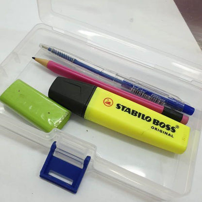 Play N Learn Plastic PVC Hard Box with Clip | Handy Storage Case