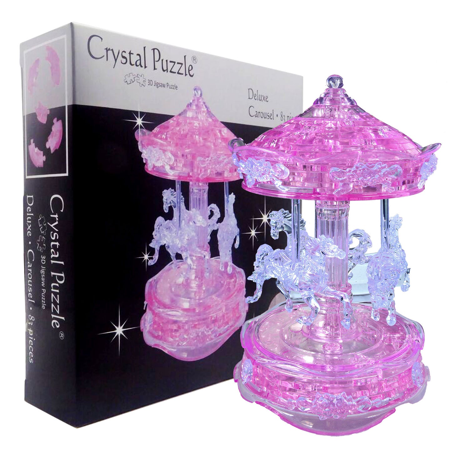 Jigsaw Puzzle Play N Learn 3D Crystal puzzle Pink Carousel