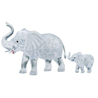 Jigsaw Puzzle Play N Learn 3D Crystal Puzzle Clear Elephant & Baby Set
