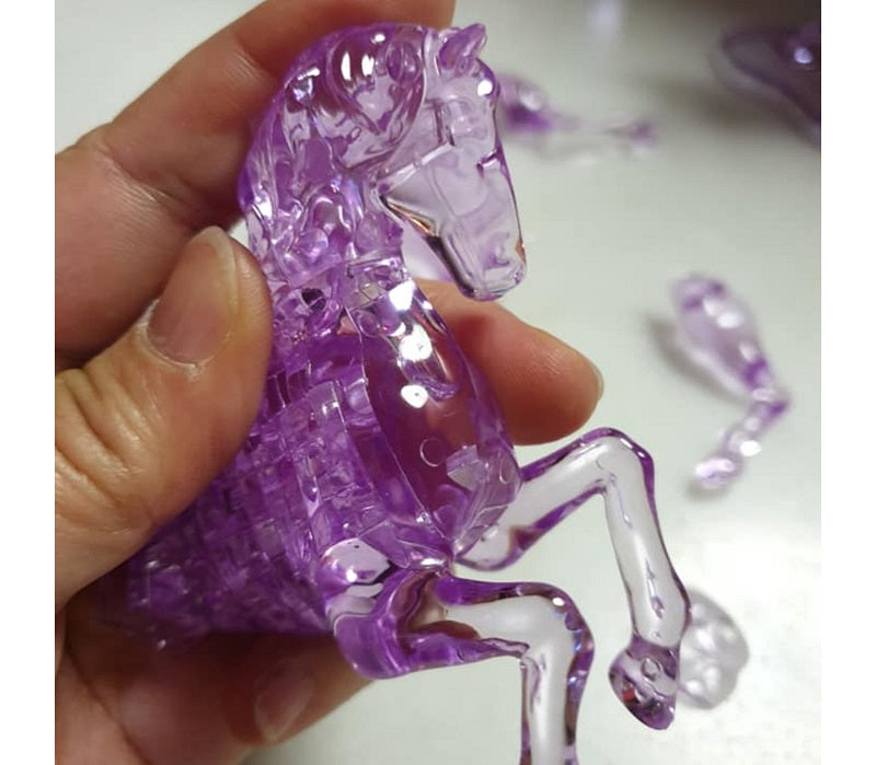 Jigsaw Puzzle 3D Crystal Flying Horse Clear/ Purple
