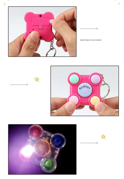 Play N Learn Fidget Light and Colours Memory Game Keychain | Party Gift Toy (Random Colour) 1 Piece