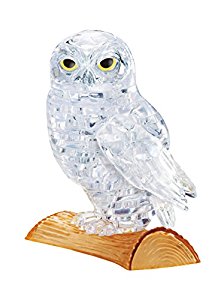 Play N Learn 3D Crystal Puzzle Clear/Black Owl | STEM Jigsaw Brain Teaser