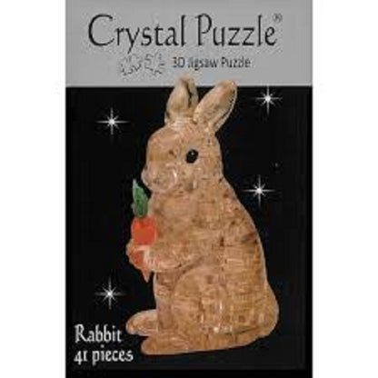 Play N Learn 3D Crystal Puzzle Rabbit Clear/Brown | Jigsaw Brain Teaser & Display Gift