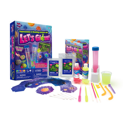 Play N Learn Big Bang Science Let's Glow Fluorescence Kit | 13 STEM Glow Activities