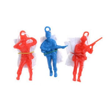Play N Learn Toy Parachute Paratrooper Soldier | Party Gift (Pack of 10, Random Colours)