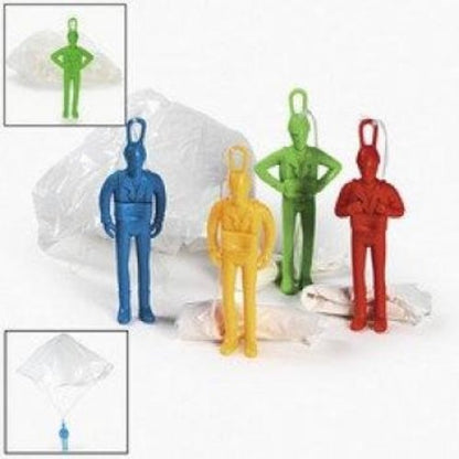 Play N Learn Toy Parachute Paratrooper Soldier | Party Gift (Pack of 10, Random Colours)