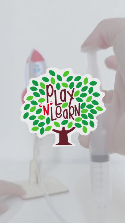 Play N Learn STEM Air Powered Rocket Launcher Science Kit for Kids | Physics Experiments