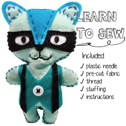 Play N Learn Craft Raccoon Sewing Kit | Learn to Sew Party Fun Gift