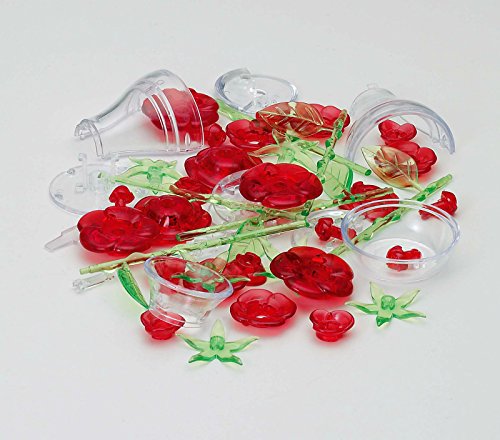 Jigsaw Puzzle Play N Learn 3D Crystal Puzzle Six Roses Red