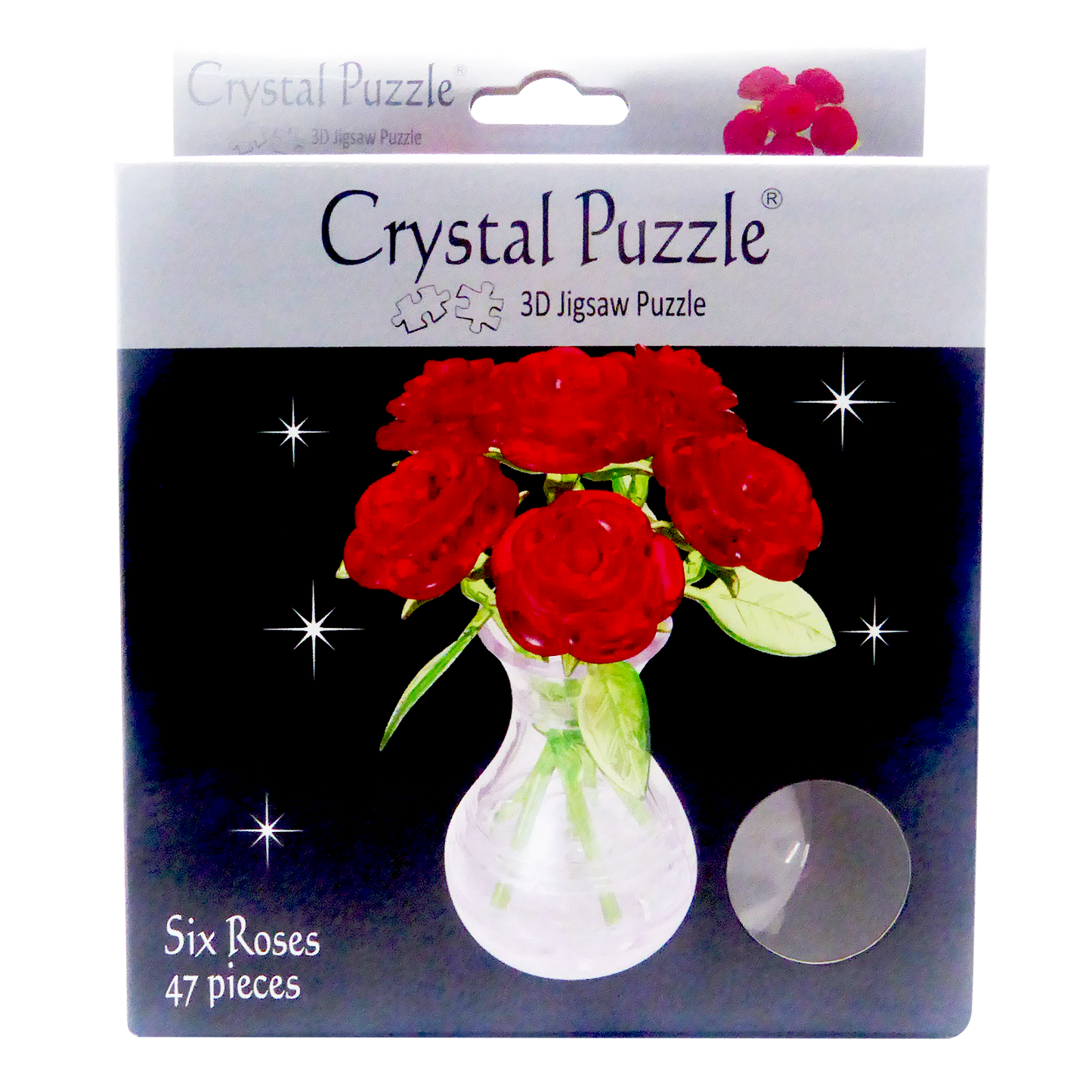 Jigsaw Puzzle Play N Learn 3D Crystal Puzzle Six Roses Red
