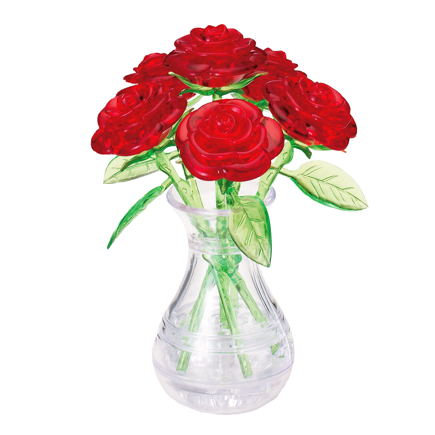 Jigsaw Puzzle Play N Learn 3D Crystal Puzzle Six Roses Red