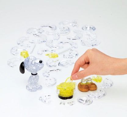 Play N Learn 3D Crystal Puzzle Snoopy and Charlie Brown | Deluxe Jigsaw Brain Teaser & Display Gift