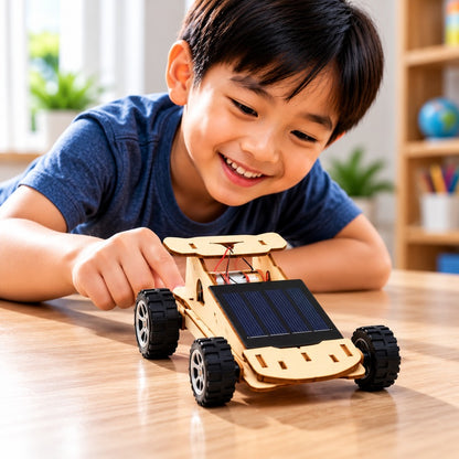 Play N Learn Solar Racing Car Kit | DIY Solar-Powered STEM Science & Engineering Kit for Kids