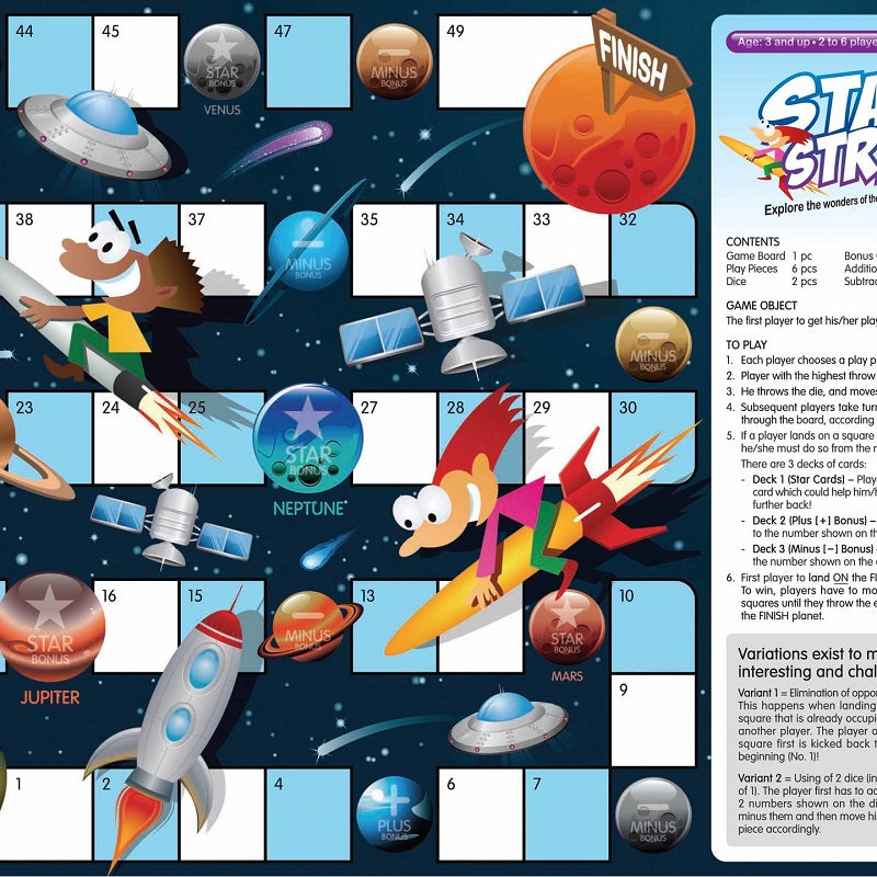 Math Skills with Star Struck Addition Subtraction Play N Learn Board Game