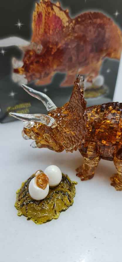 Play N Learn 3D Crystal Puzzle Triceratops | Dinosaur Gift & Brain Teaser
