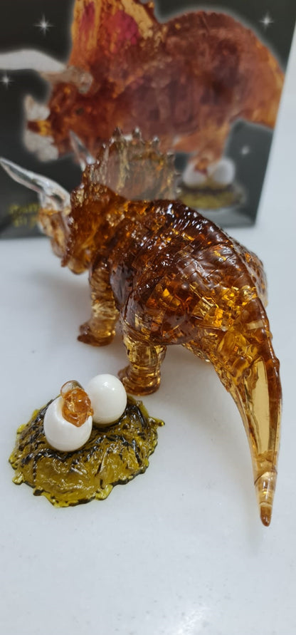 Play N Learn 3D Crystal Puzzle Triceratops | Dinosaur Gift & Brain Teaser